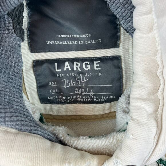 Vtg Y2K Abercrombie & Fitch Waffle Hoodie Pullover Spellout Distressed Men's L* - Picture 7 of 16